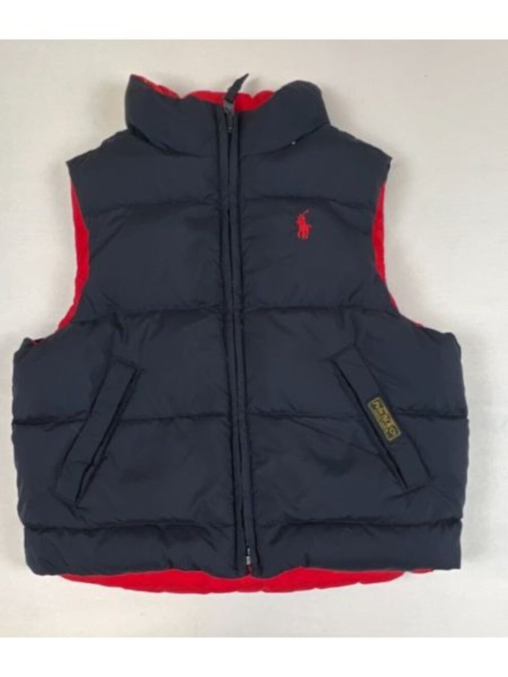 Polo Ralph Lauren Reversible Puffer Vest Kids 3T Navy Red Full Zip
